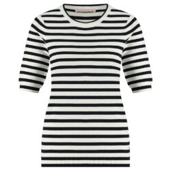 Studio Anneloes Luna stripe short pullover offwhite/dark blue