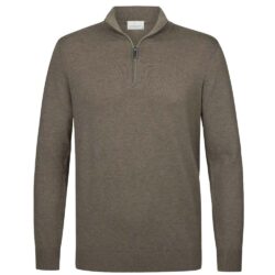 Profuomo Pullover half zip brown
