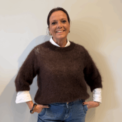 Kid Mohair Pull Feline dark brown