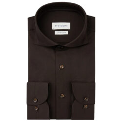 Profuomo Japanese knitted overhemd brown