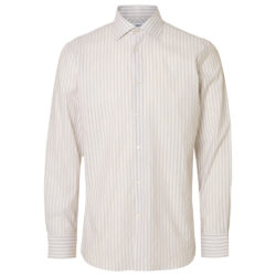 Selected Homme Slim Overhemd stripes brown/white