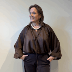Blouse Madou Satin dark brown