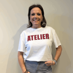 T-Shirt Atelier white/bordeaux