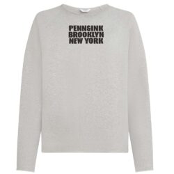 Penn & Ink Sweater print grey mel/black